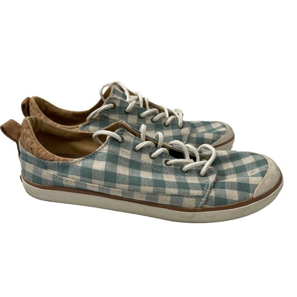 Reef Women's Walled Low TX Blue Gingham Sneakers Size 7.5 - Picture 1 of 7